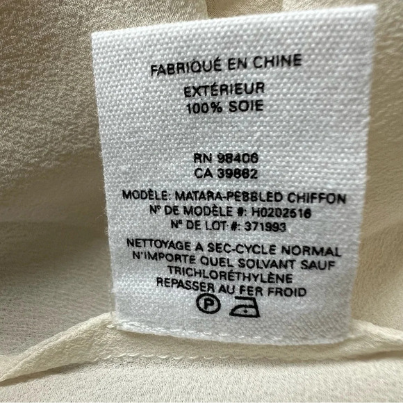 Theory Matara Pebbled Chiffon silk blouse 17369 - Picture 9 of 9